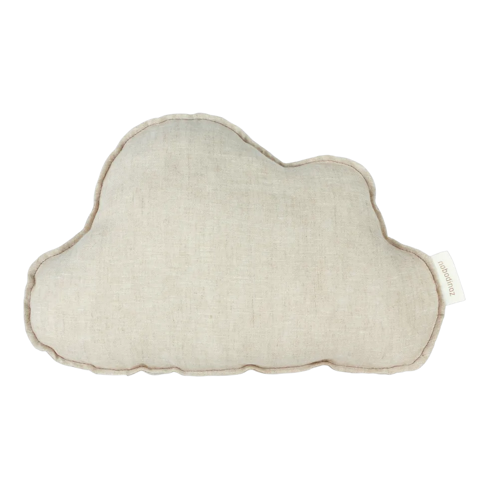 Coussin nuage en lin français greige 24x38cm - Nobodinoz