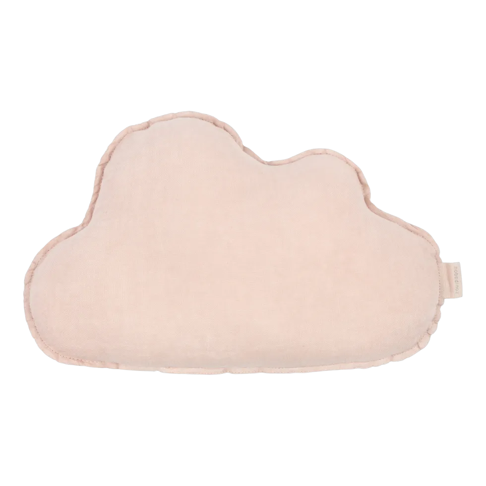 Coussin nuage en lin français rose mauve 24x38cm - Nobodinoz