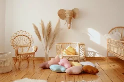 Coussin nuage en lin rose clair - Moi Mili