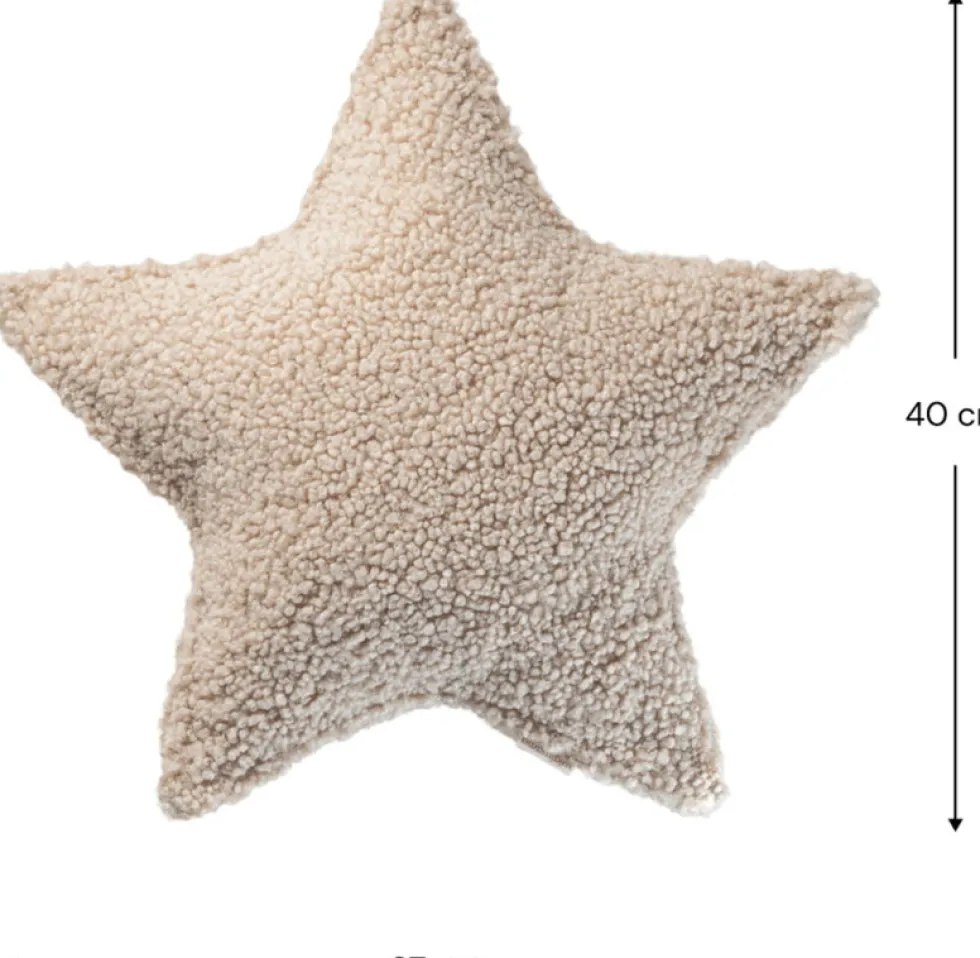 Coussin étoile en sherpa bouclé biscuit 37x40x10cm Cushion - Wigiwama