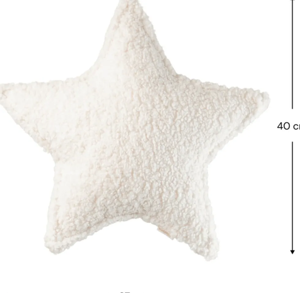 Coussin étoile en sherpa bouclé blanc 37x40x10cm Cushion - Wigiwama
