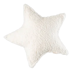 Coussin étoile en sherpa bouclé blanc 37x40x10cm Cushion - Wigiwama