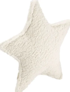Coussin étoile en sherpa bouclé blanc 37x40x10cm Cushion - Wigiwama