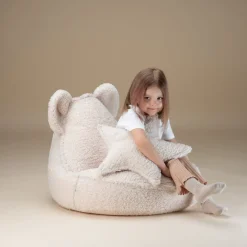 Coussin étoile en sherpa bouclé blanc 37x40x10cm Cushion - Wigiwama