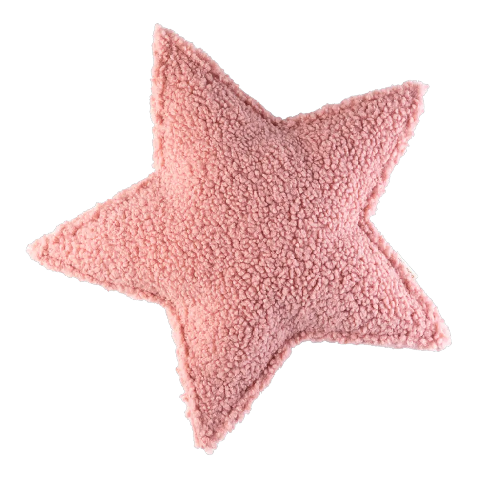 Coussin étoile en sherpa bouclé rose 37x40x10cm Cushion - Wigiwama