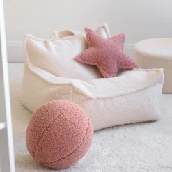 Coussin étoile en sherpa bouclé rose 37x40x10cm Cushion - Wigiwama