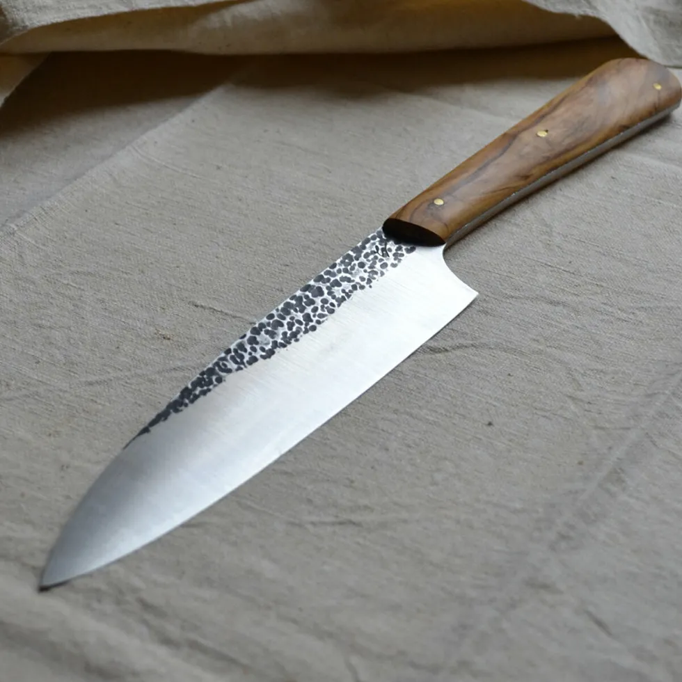 Couteau de chef en bois d'olivier et inox Z40 29 cm Big tom - Atelier Miguel