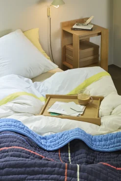 Couvre-lit en coton bleu foncé 260x260cm Sen - Hübsch