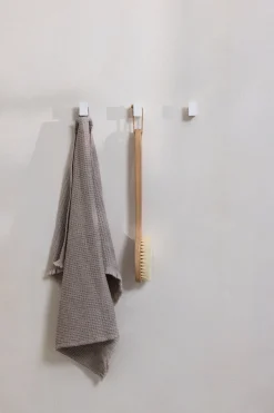 6 crochets à vêtements carré en acier blanc 3cm Palo - Metallbude