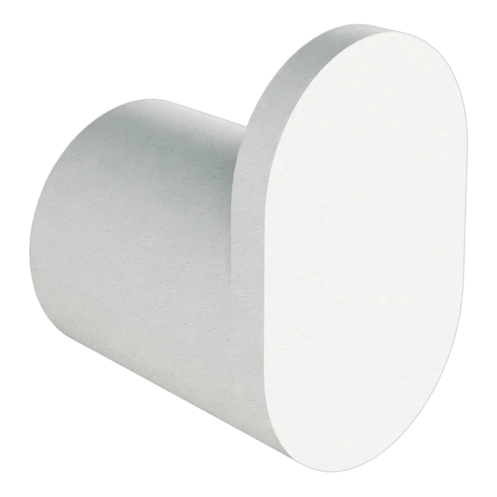 3 crochets à vêtements rond en acier blanc 3cm Palo - Metallbude