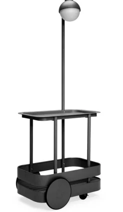 Desserte avec lampadaire en aluminium anthracite 78x55 cm Jolly Trolley- Fatboy