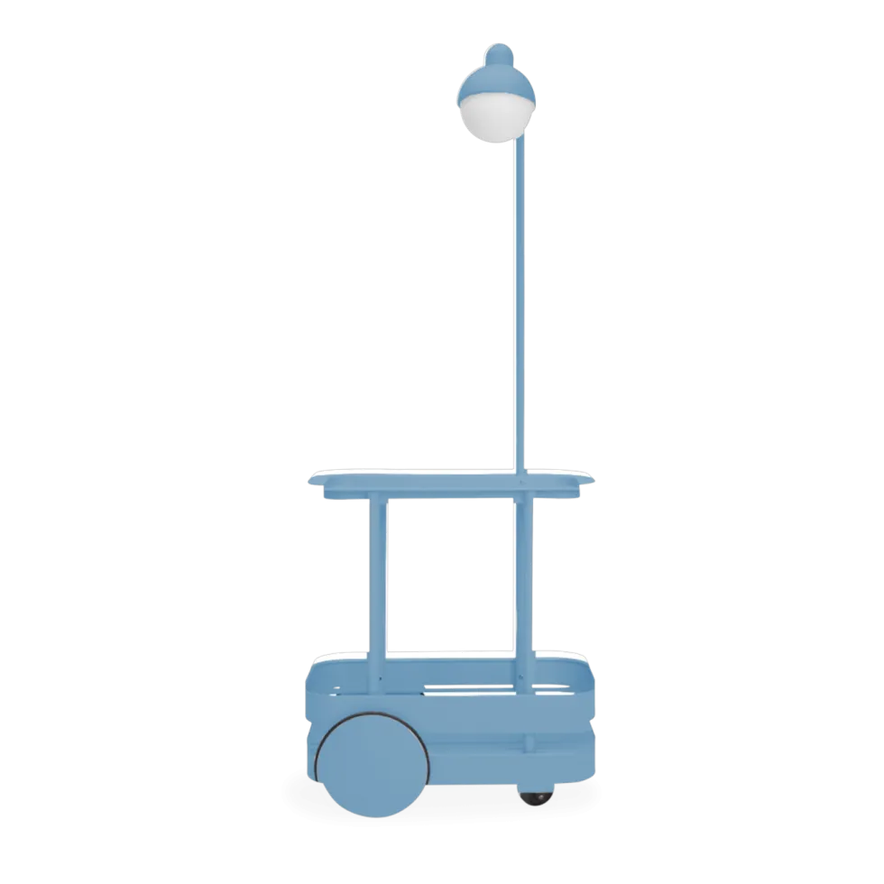 Desserte avec lampadaire en aluminium bleu clair 78 x 55 cm Jolly Trolley- Fatboy