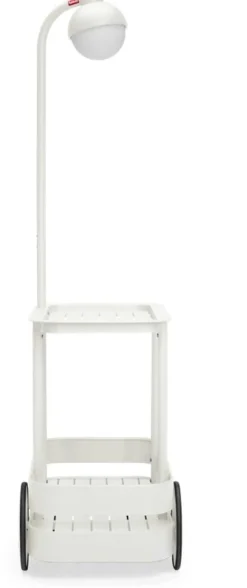 Desserte avec lampadaire en aluminium gris clair 78 x 55 cm Jolly Trolley- Fatboy