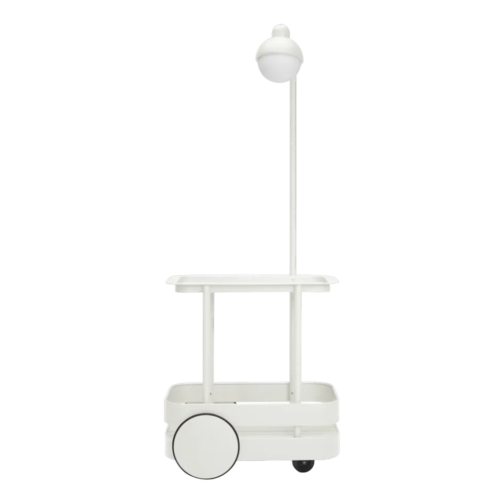 Desserte avec lampadaire en aluminium gris clair 78 x 55 cm Jolly Trolley- Fatboy