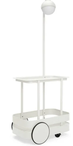 Desserte avec lampadaire en aluminium gris clair 78 x 55 cm Jolly Trolley- Fatboy