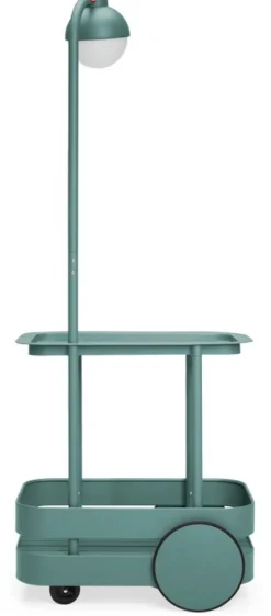 Desserte avec lampadaire en aluminium vert sauge 78 x 55 cm Jolly Trolley- Fatboy
