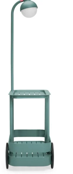 Desserte avec lampadaire en aluminium vert sauge 78 x 55 cm Jolly Trolley- Fatboy