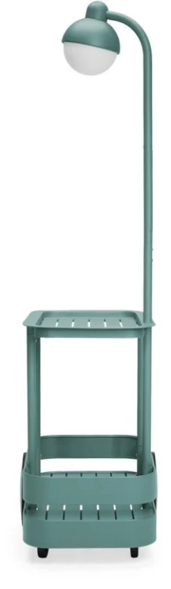 Desserte avec lampadaire en aluminium vert sauge 78 x 55 cm Jolly Trolley- Fatboy