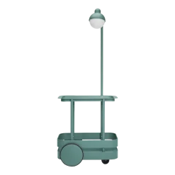 Desserte avec lampadaire en aluminium vert sauge 78 x 55 cm Jolly Trolley- Fatboy
