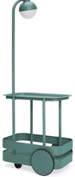 Desserte avec lampadaire en aluminium vert sauge 78 x 55 cm Jolly Trolley- Fatboy
