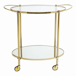 Desserte en acier doré et plateau blanc Fine - Bloomingville