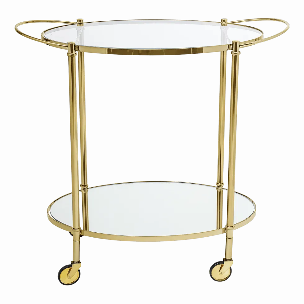 Desserte en acier doré et plateau blanc Fine - Bloomingville