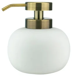Distributeur de savon en céramique blanche H13 cm Lotus - Mette Ditmer
