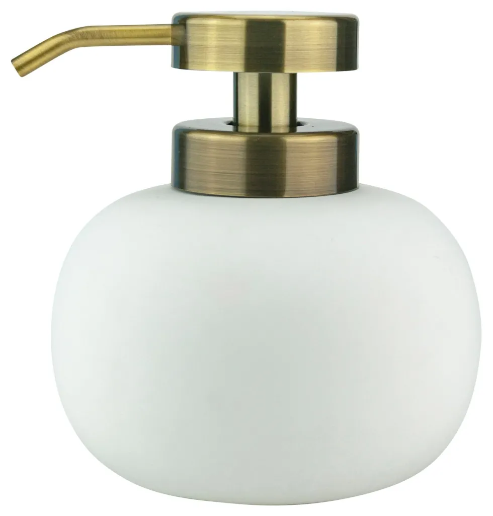 Distributeur de savon en céramique blanche H13 cm Lotus - Mette Ditmer