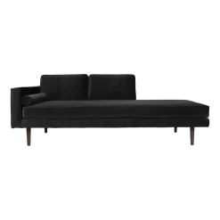Divan gauche en polyester noir 88x200 cm Wind - Broste Copenhagen