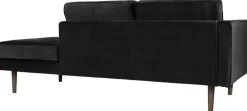 Divan gauche en polyester noir 88x200 cm Wind - Broste Copenhagen