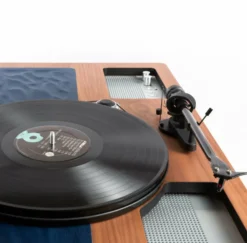 Enceinte en noyer et cuir édition limitée LX Platine SupaKitch - La Boite concept
