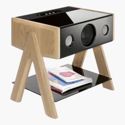 Enceinte noire avec pieds en chêne Cube - La Boite concept