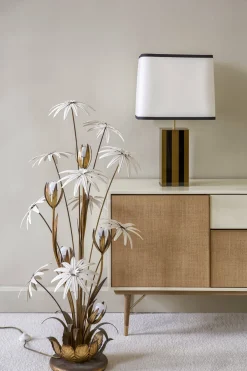 Enfilade laquée ivoire et fibre naturelle 160 cm Capri - RED Edition