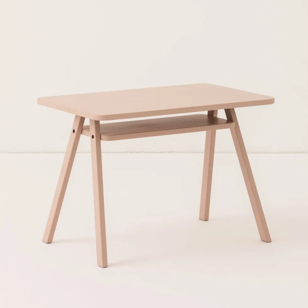 Ensemble bureau enfant avec 1 chaise en bois de hêtre massif rose blush Growing Green - Nobodinoz