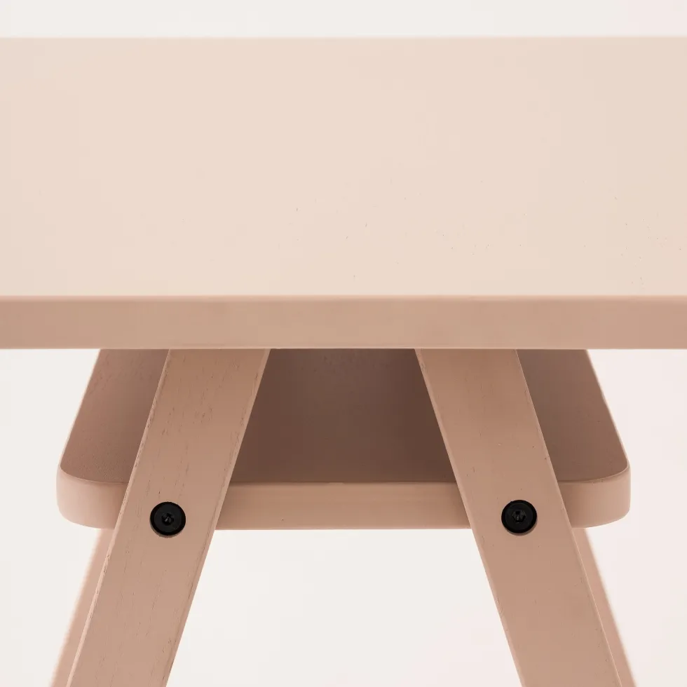Ensemble bureau enfant avec 1 chaise en bois de hêtre massif rose blush Growing Green - Nobodinoz