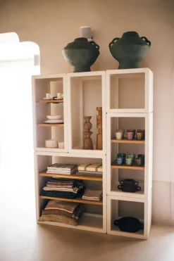Etagère carrée enduit à la chaux blanc cassé 45x45cm Verona - Pomax