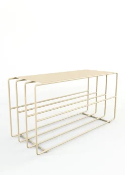 Etagère à chaussures en acier beige cashew 80x30x41cm Neva - Metallbude