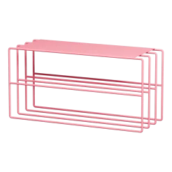 Etagère à chaussures en acier rose 80x30x41cm Neva - Metallbude