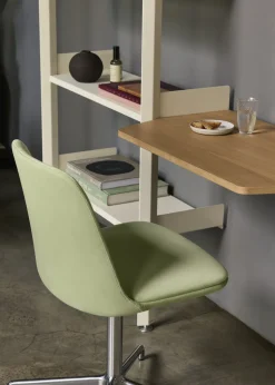 Etagère en acier thermolaqué blanc et en chêne 83x223x36cm Rombe - &tradition