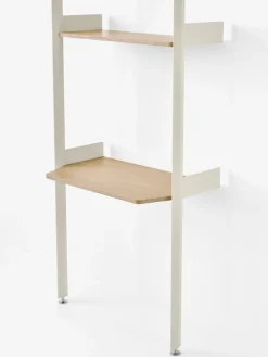 Etagère en acier thermolaqué blanc et en chêne 83x223x36cm Rombe - &tradition