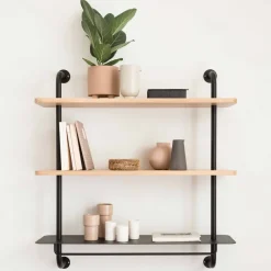 Etagère en chêne et structure en métal Edgar - Resistub