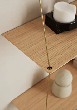 Etagère en chêne naturel et ferrure en laiton 60cm Stedge - Woud