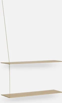Etagère en chêne naturel et ferrure en laiton 60cm Stedge - Woud