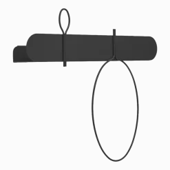 Etagère et porte-serviettes en métal noire Balloon 60 - Meme Design