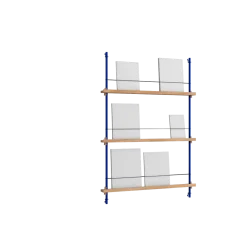 Etagère à magazines en chêne et acier bleu Magazine Shelving - Moebe