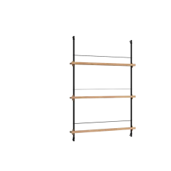 Etagère à magazines en chêne et acier noir Magazine Shelving - Moebe