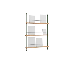 Etagère à magazines en chêne et acier vert pin Magazine Shelving - Moebe