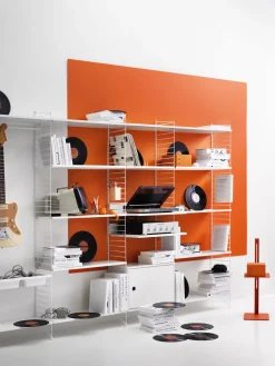 Etagère modulable en acier blanc 220 x 200 x 30 cm Combinaison Q - String furniture