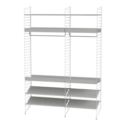 Etagère modulable en acier gris 140 x 200 x 30 cm Combinaison C - String furniture