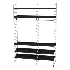 Etagère modulable en acier noir 140 x 200 x 30 cm Combinaison C - String furniture